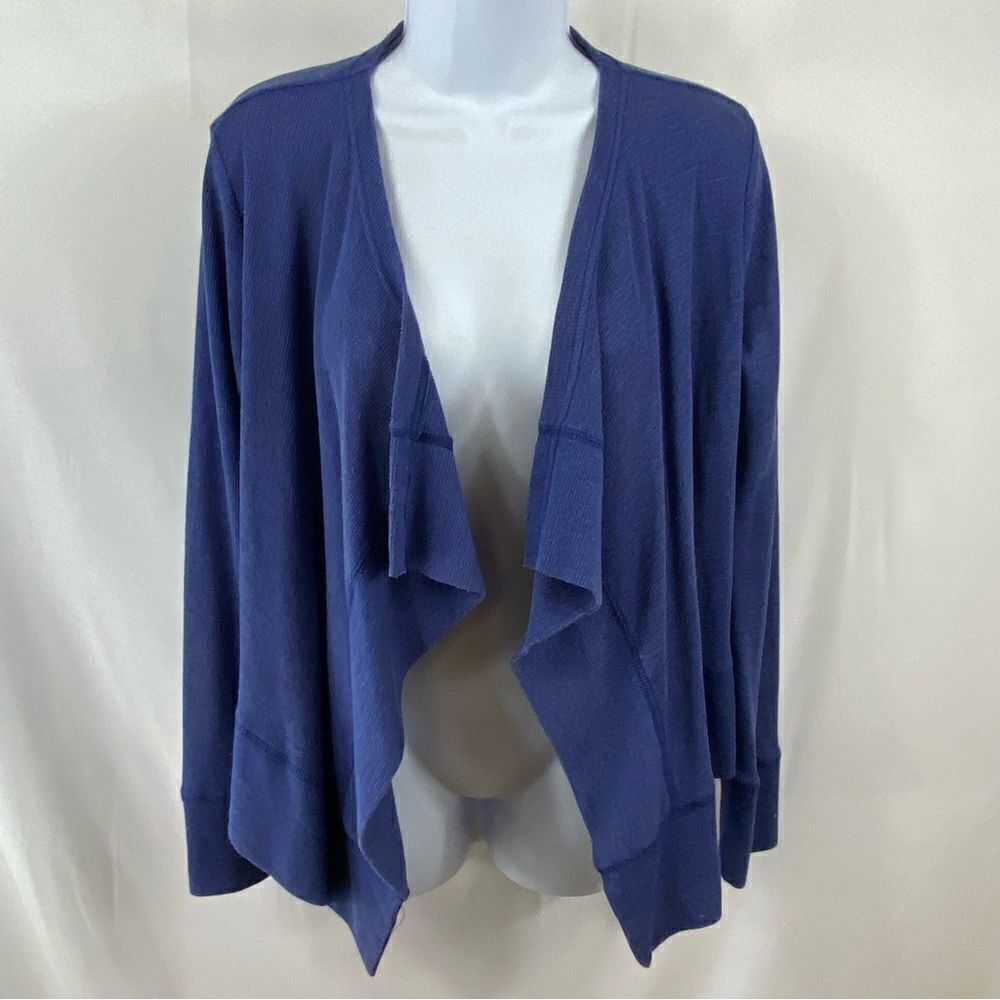 Women's Route 66 Blue Light Cascade Cardigan Thermal Shrug Jacket Top Small S